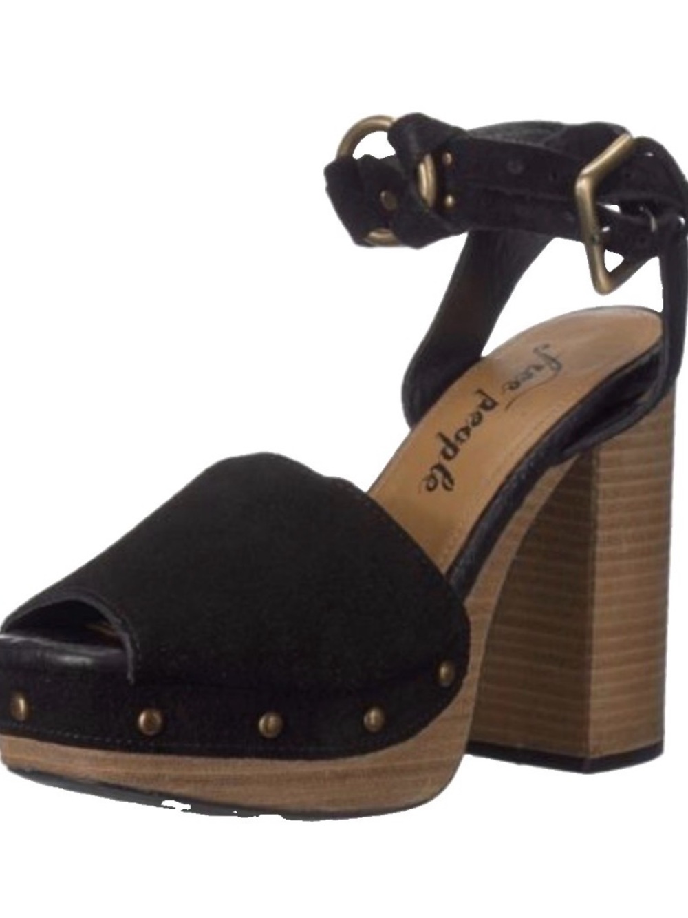 Free People Justine Platform Sandals Size 10 / 40 Black Brown